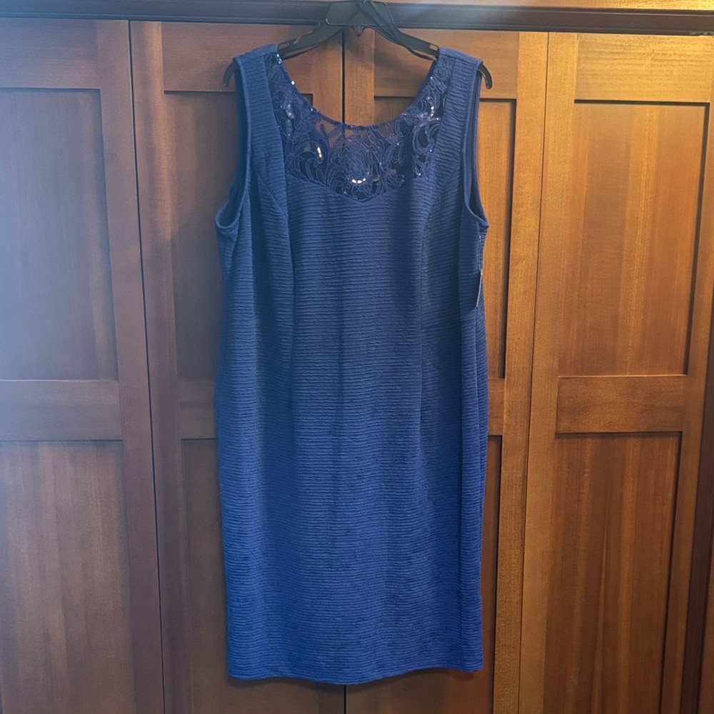 Maya Royal Blue Embellished Two-Piece Midi Skirt Suit - Picture 4 of 6